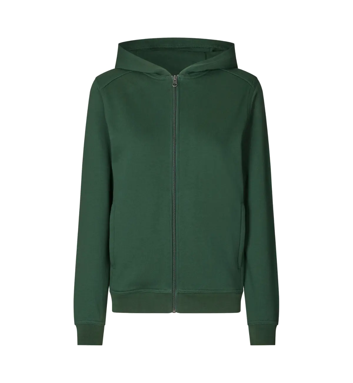 ID PRO Wear CARE 0389 naisten vetoketjuhuppari, pullonvihreä, edestä