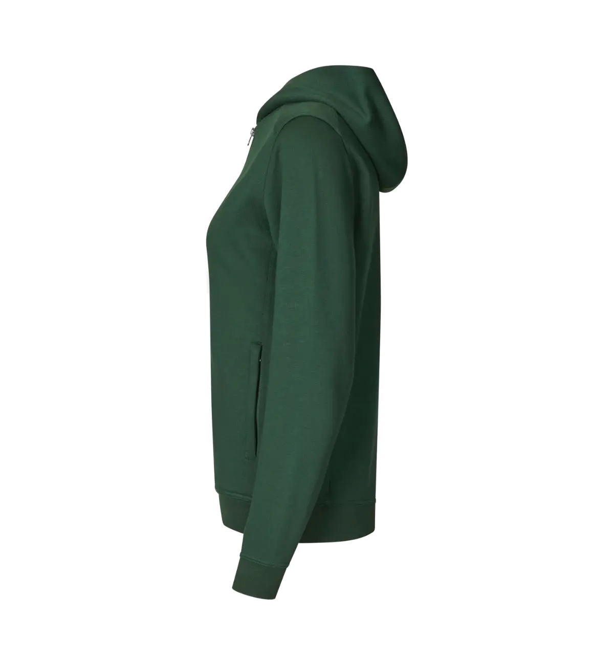 ID PRO Wear CARE 0389 naisten vetoketjuhuppari, pullonvihreä, sivulta