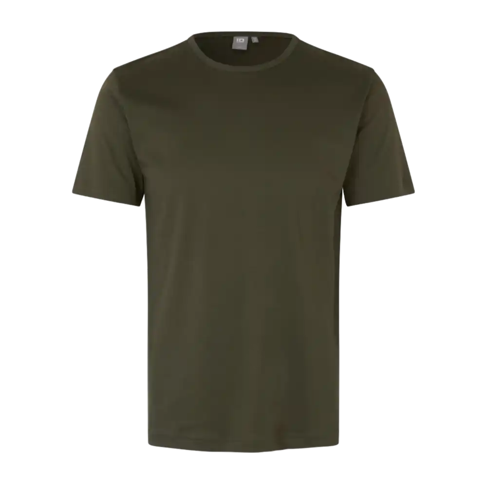 Oliivi Interlock T-paita ID® 0517 – hillitty oliivinvihreä miesten t-paita logolla