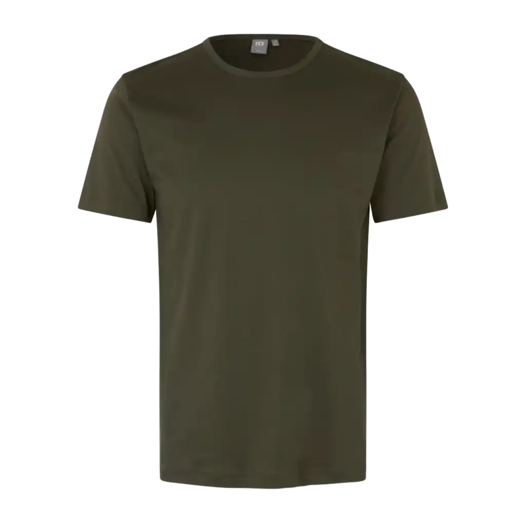 Oliivi Interlock T-paita ID® 0517 – hillitty oliivinvihreä miesten t-paita logolla