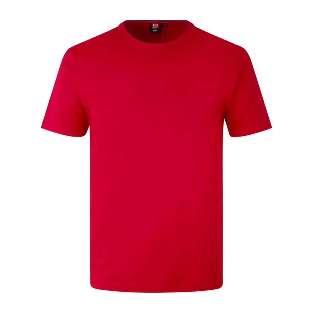 Punainen Interlock T-paita ID® 0517 – kirkkaanpunainen t-paita painettuna yrityslogolla