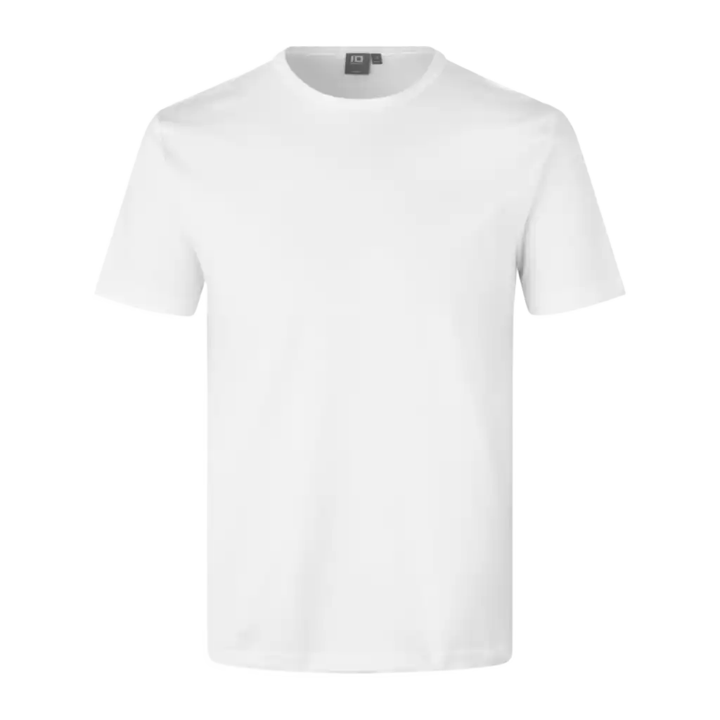 Valkoinen Interlock T-paita ID® 0517 – klassinen valkoinen t-paita painettuna logolla