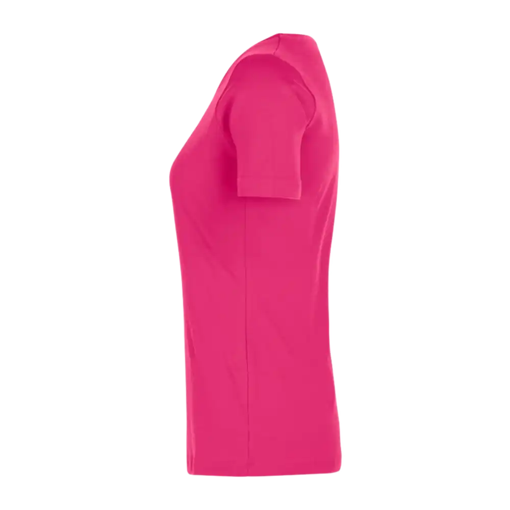 Pinkki naisten Interlock T-paita ID® 0508 sivukuva – laadukas t-paita omalla logolla, muotoon leikattu istuvuus
