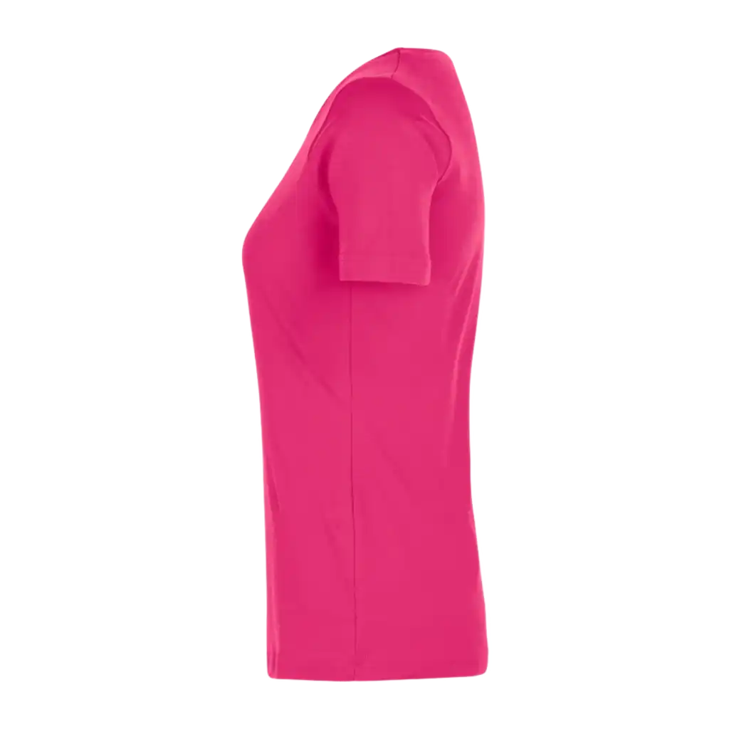 Pinkki naisten Interlock T-paita ID® 0508 sivukuva – laadukas t-paita omalla logolla, muotoon leikattu istuvuus