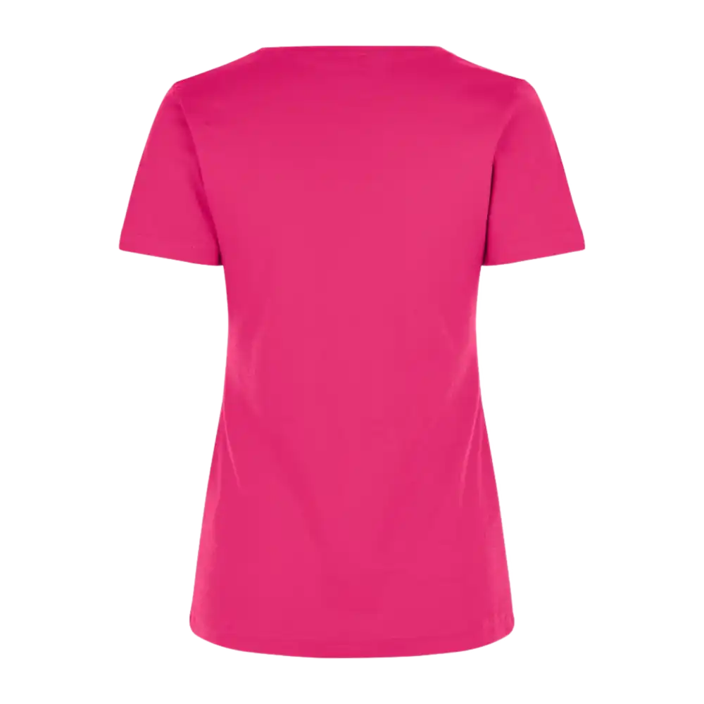 Pinkki naisten Interlock T-paita ID® 0508 takaa – klassinen yrityspaita painatuksella, pehmeä Interlock-puuvilla