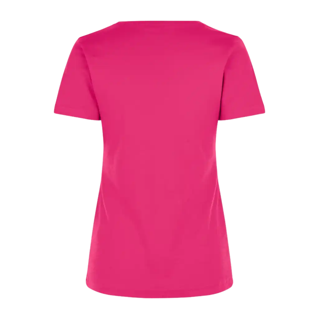 Pinkki naisten Interlock T-paita ID® 0508 takaa – klassinen yrityspaita painatuksella, pehmeä Interlock-puuvilla