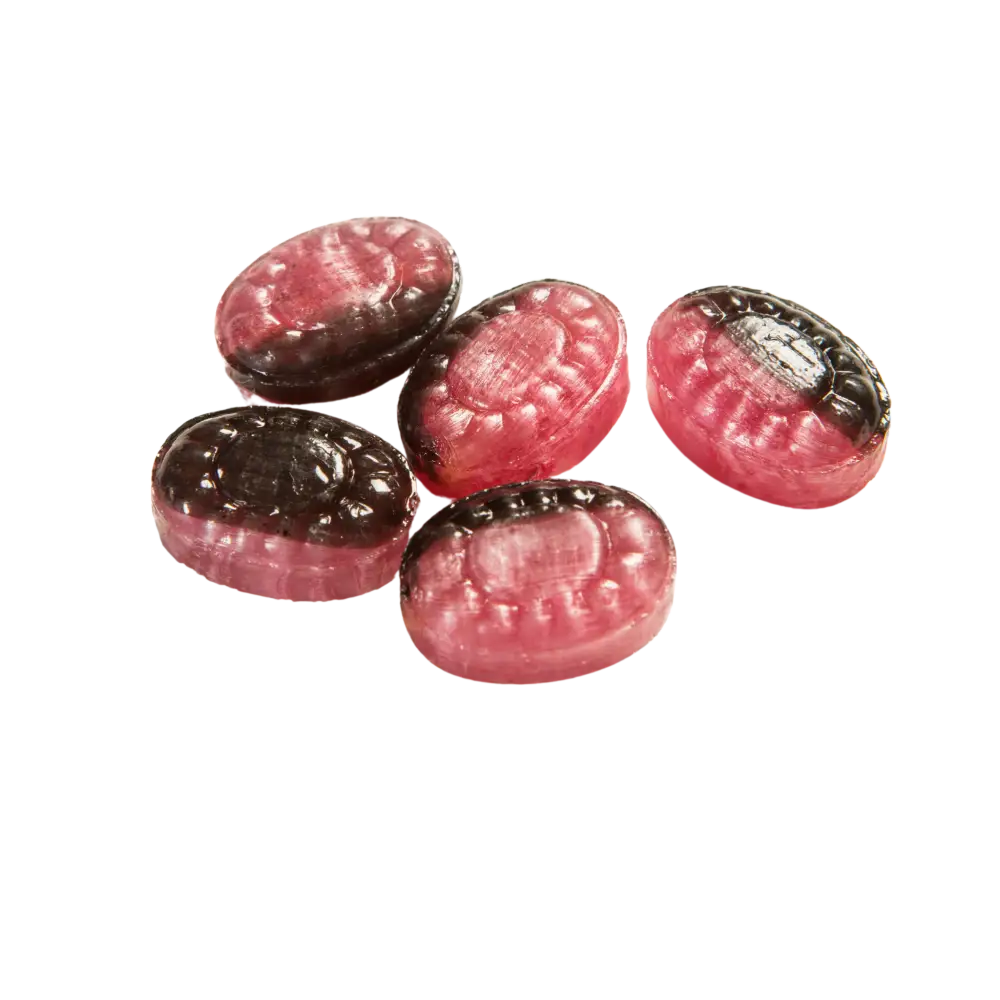 Käärekarkki omalla logolla-POWDER PACKED RASPBERRY/LIQUORICE-ZigiZagi