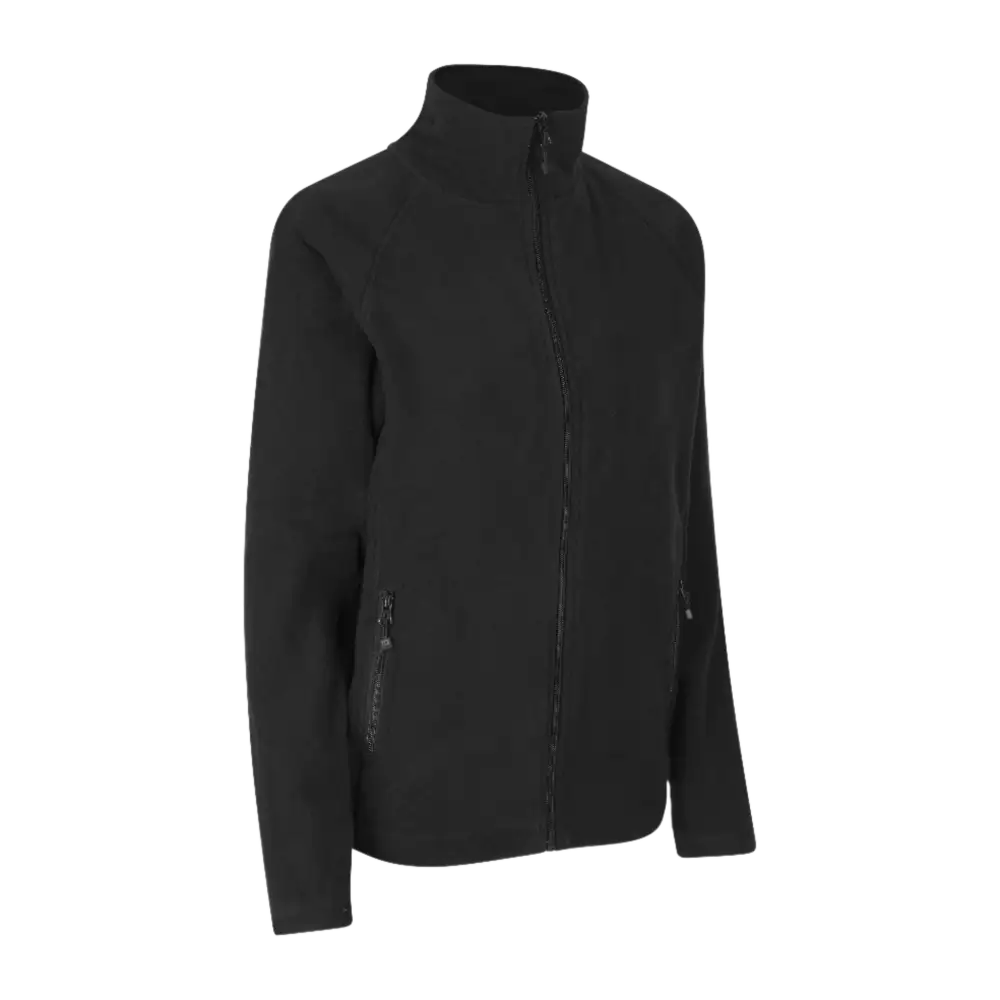 ID® Cardigan 0805 musta microfleece – klassinen ja monikäyttöinen fleece omalla logo brodeerauksella