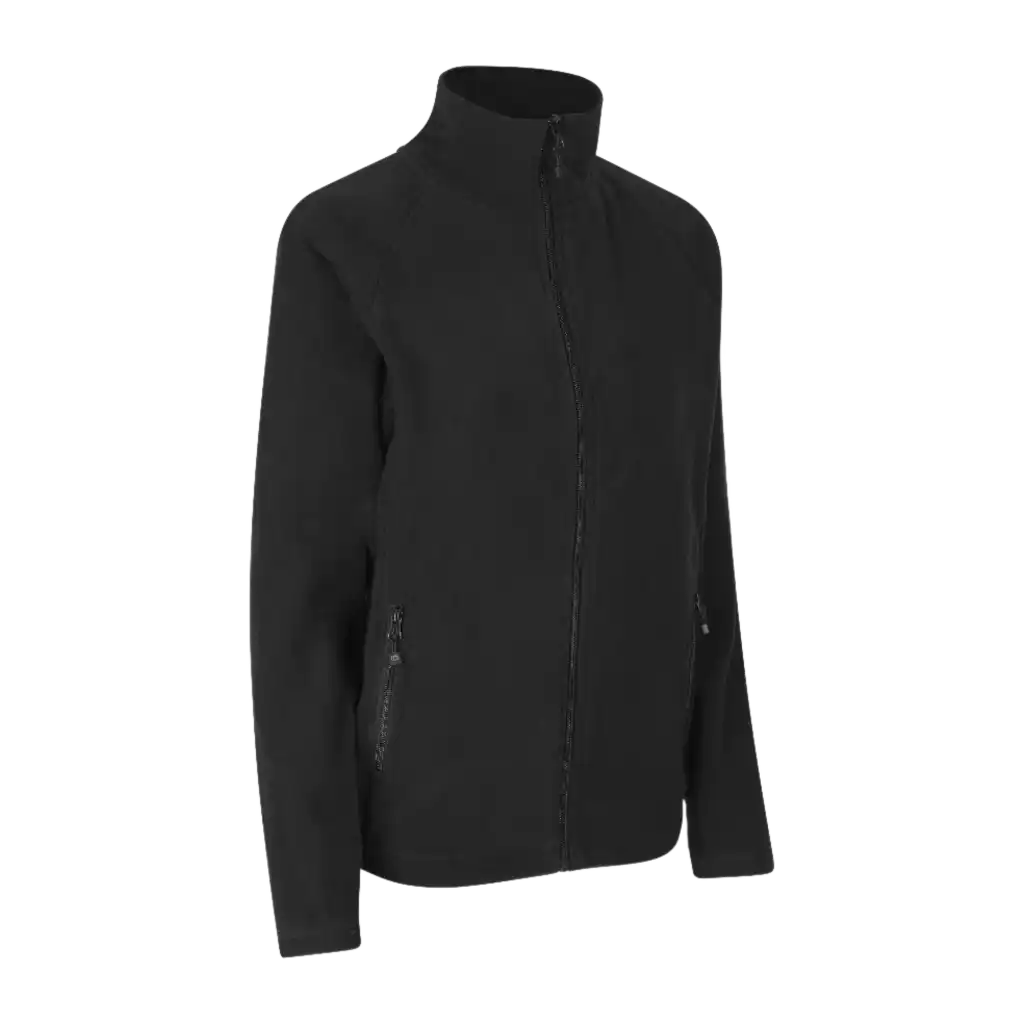 ID® Cardigan 0805 musta microfleece – klassinen ja monikäyttöinen fleece omalla logo brodeerauksella