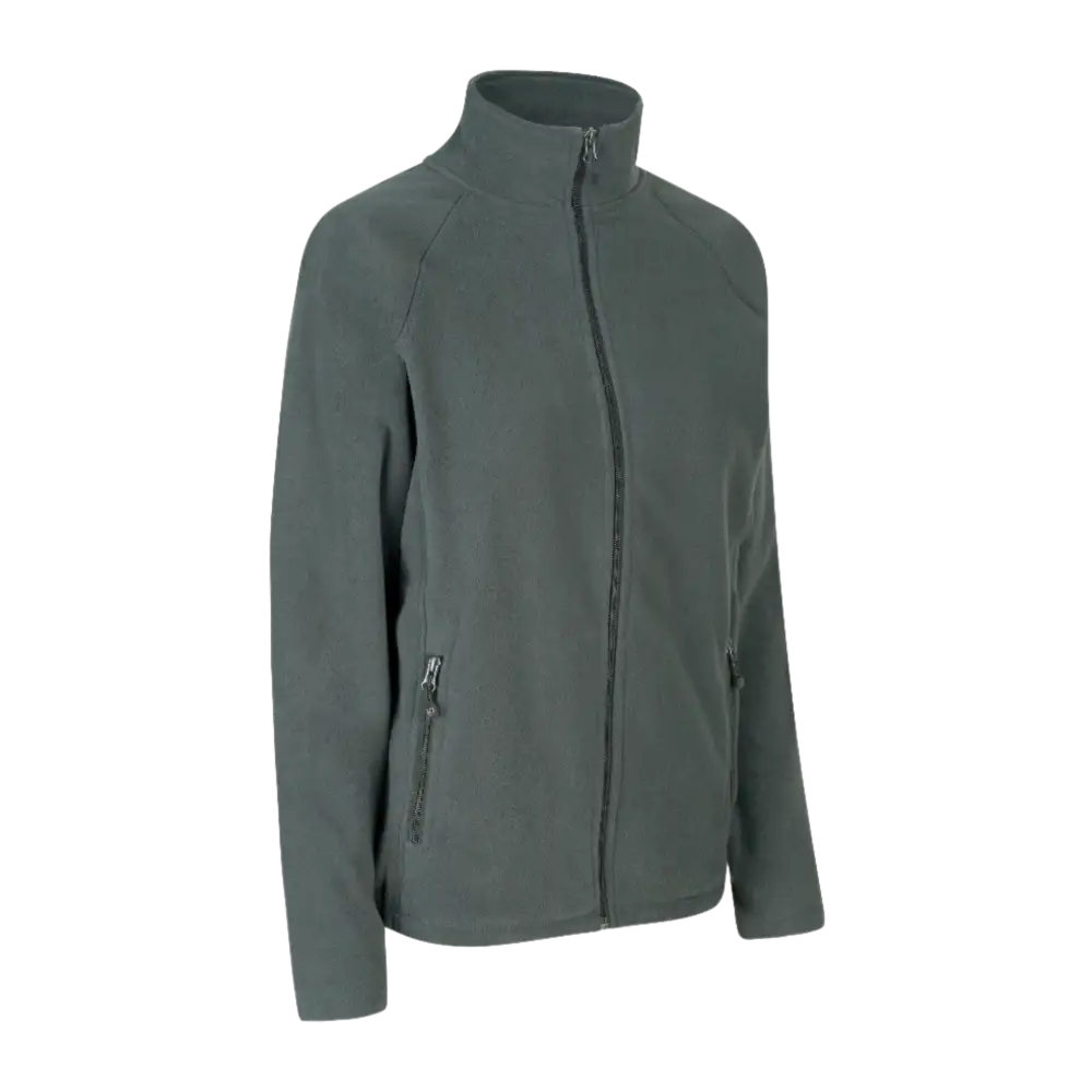 ID® Cardigan 0805 harmaa microfleece – vastuullinen ja kestävä työfleece naisille