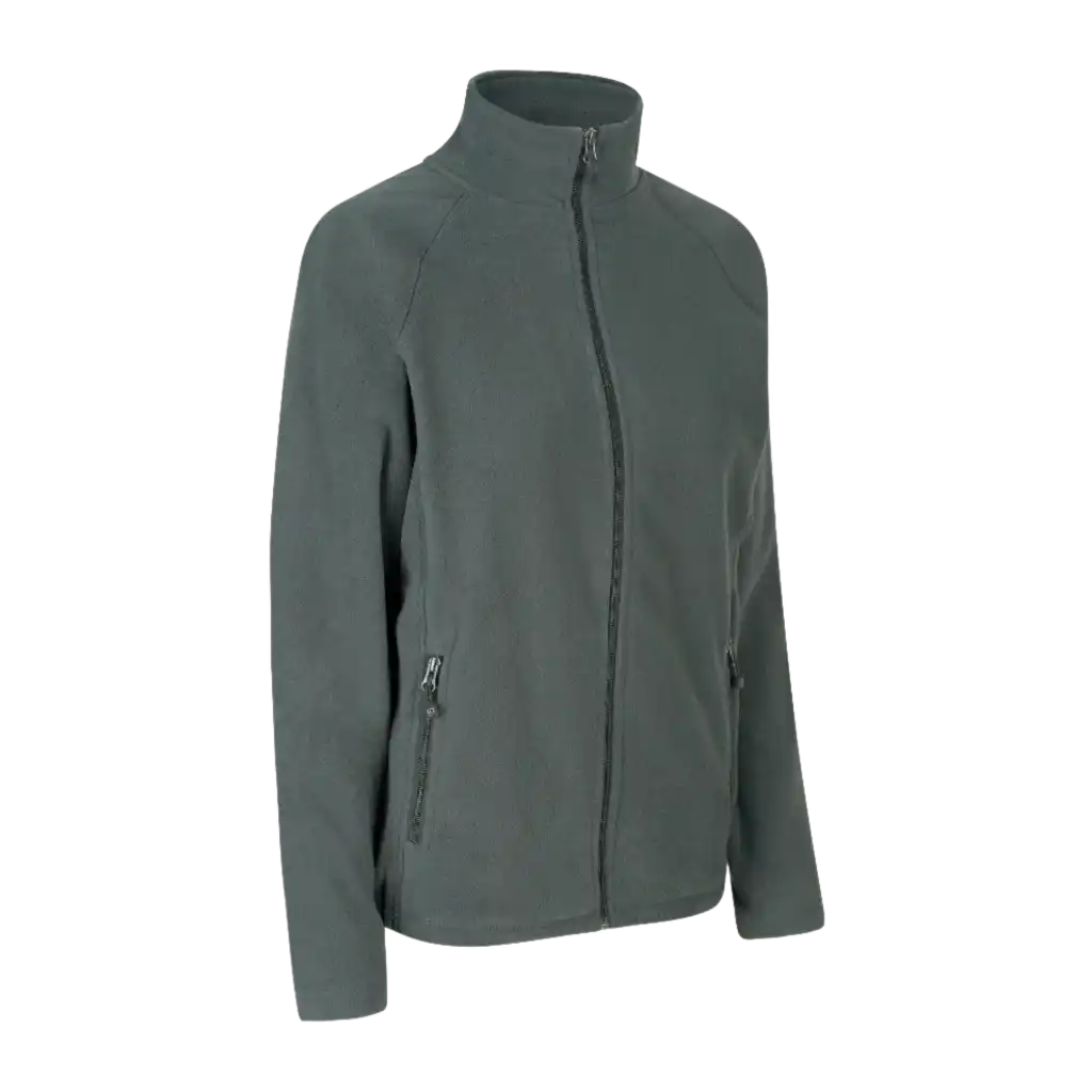 ID® Cardigan 0805 harmaa microfleece – vastuullinen ja kestävä työfleece naisille