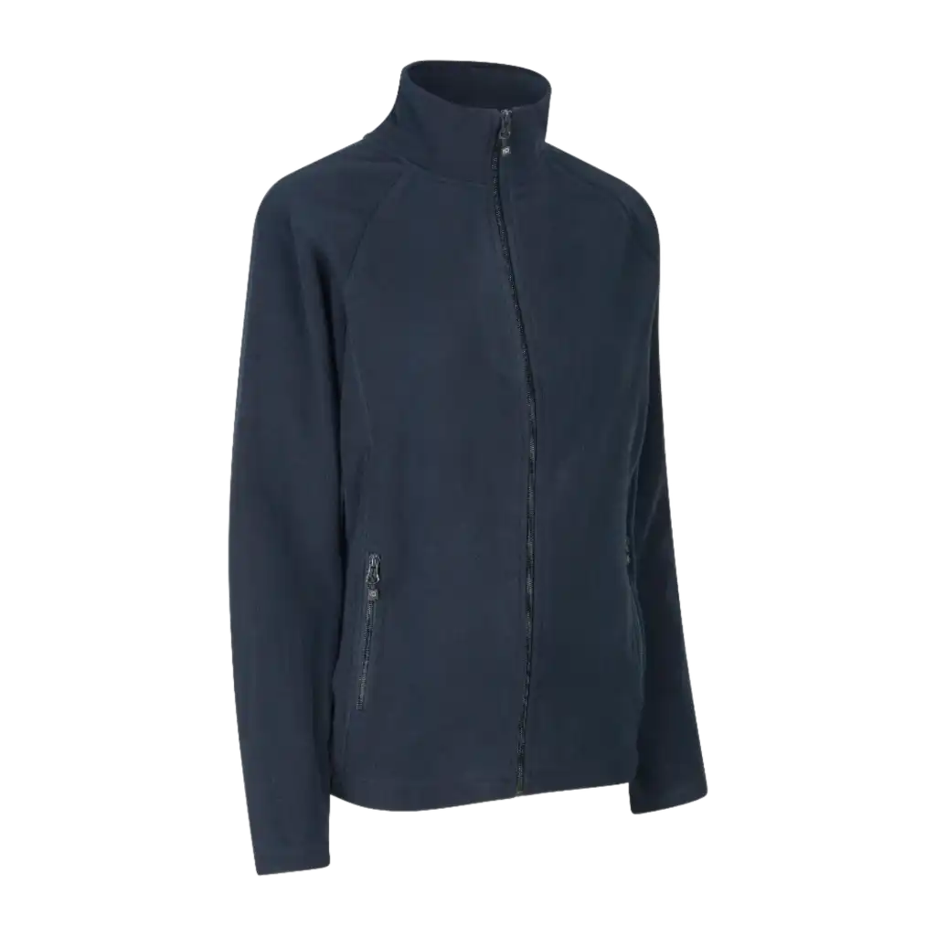 ID® Cardigan 0805 navy fleece – tummansininen naisten fleece-takki logolla
