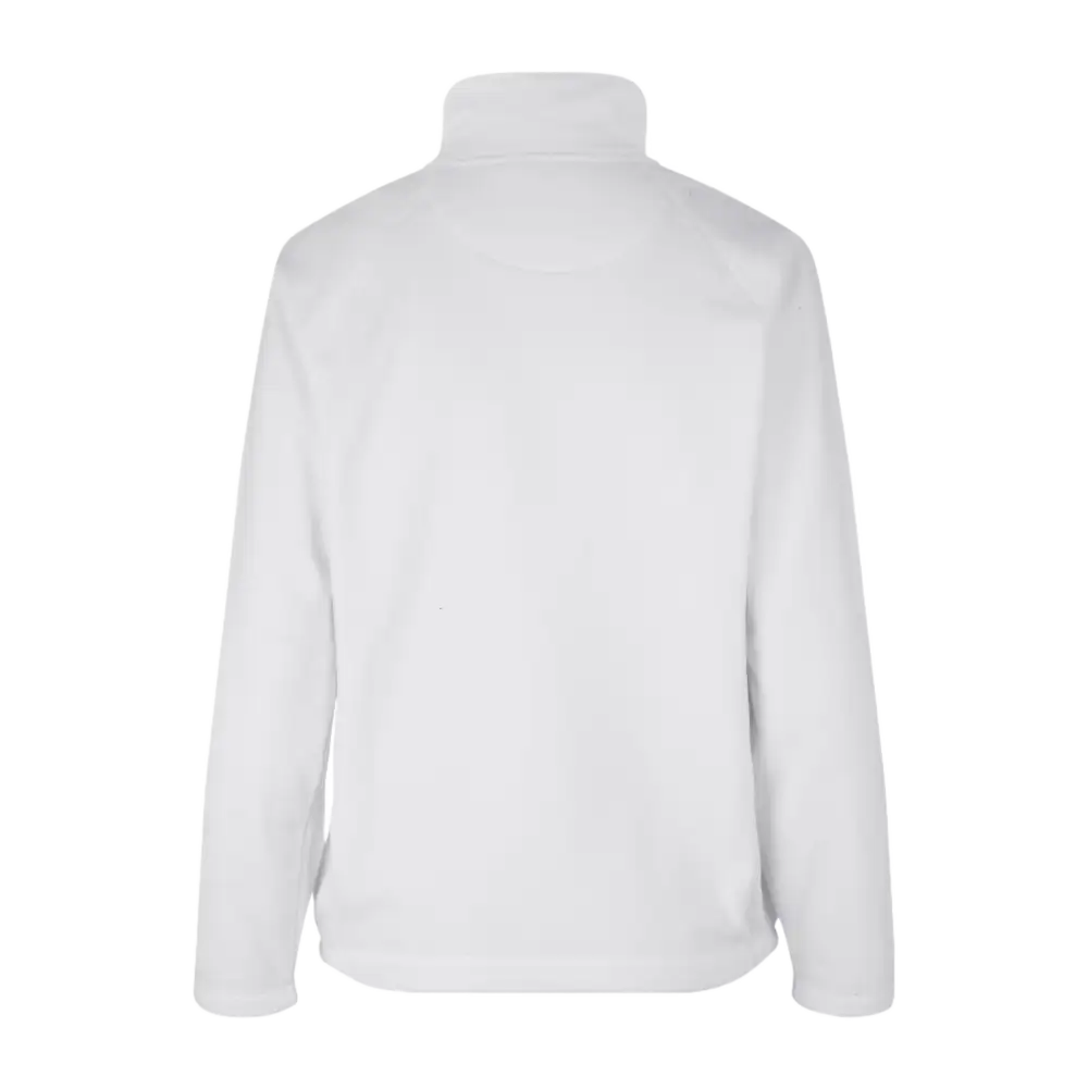 ID® Cardigan 0805 valkoinen fleece takaa – tyylikäs ja hyvin leikattu selkäosa