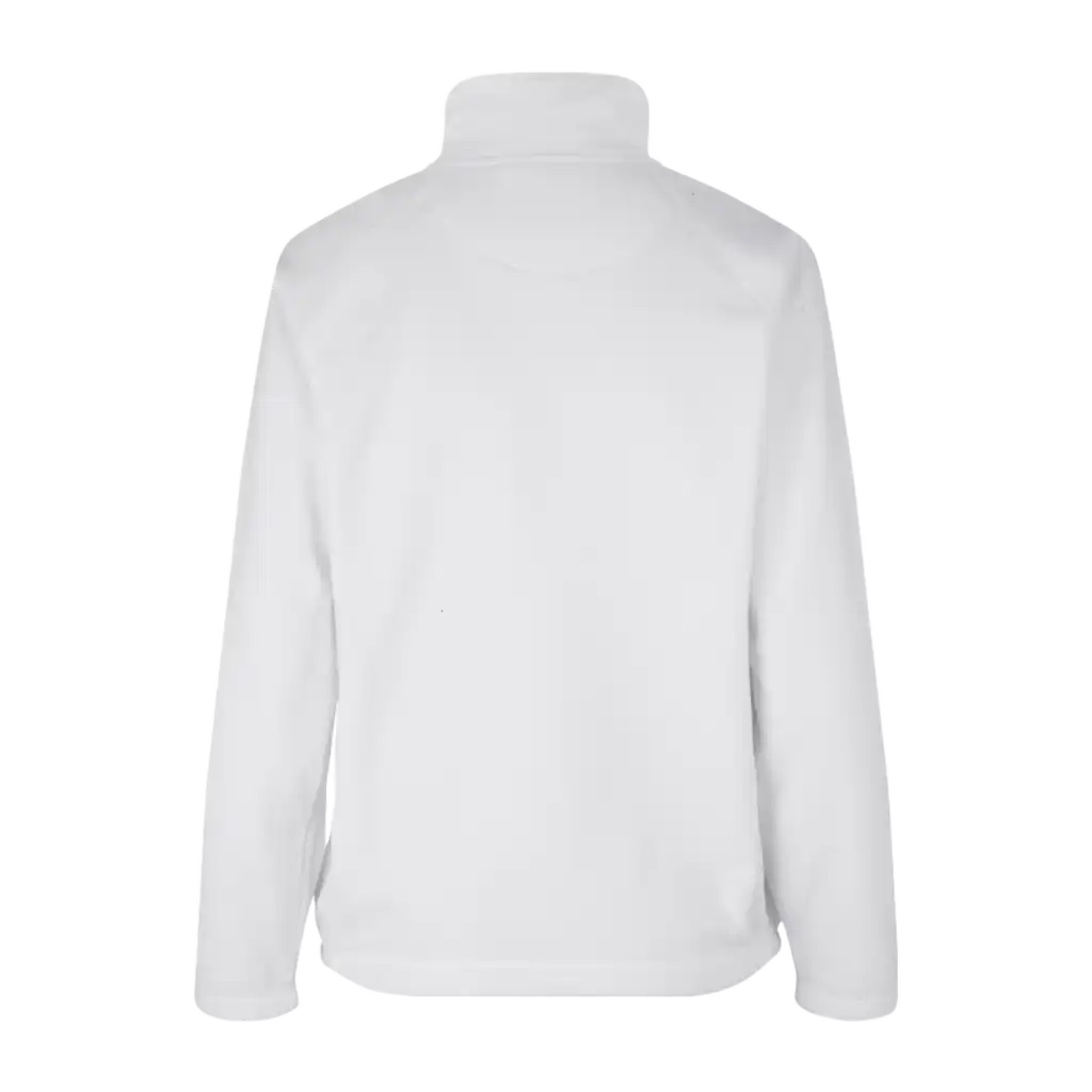 ID® Cardigan 0805 valkoinen fleece takaa – tyylikäs ja hyvin leikattu selkäosa