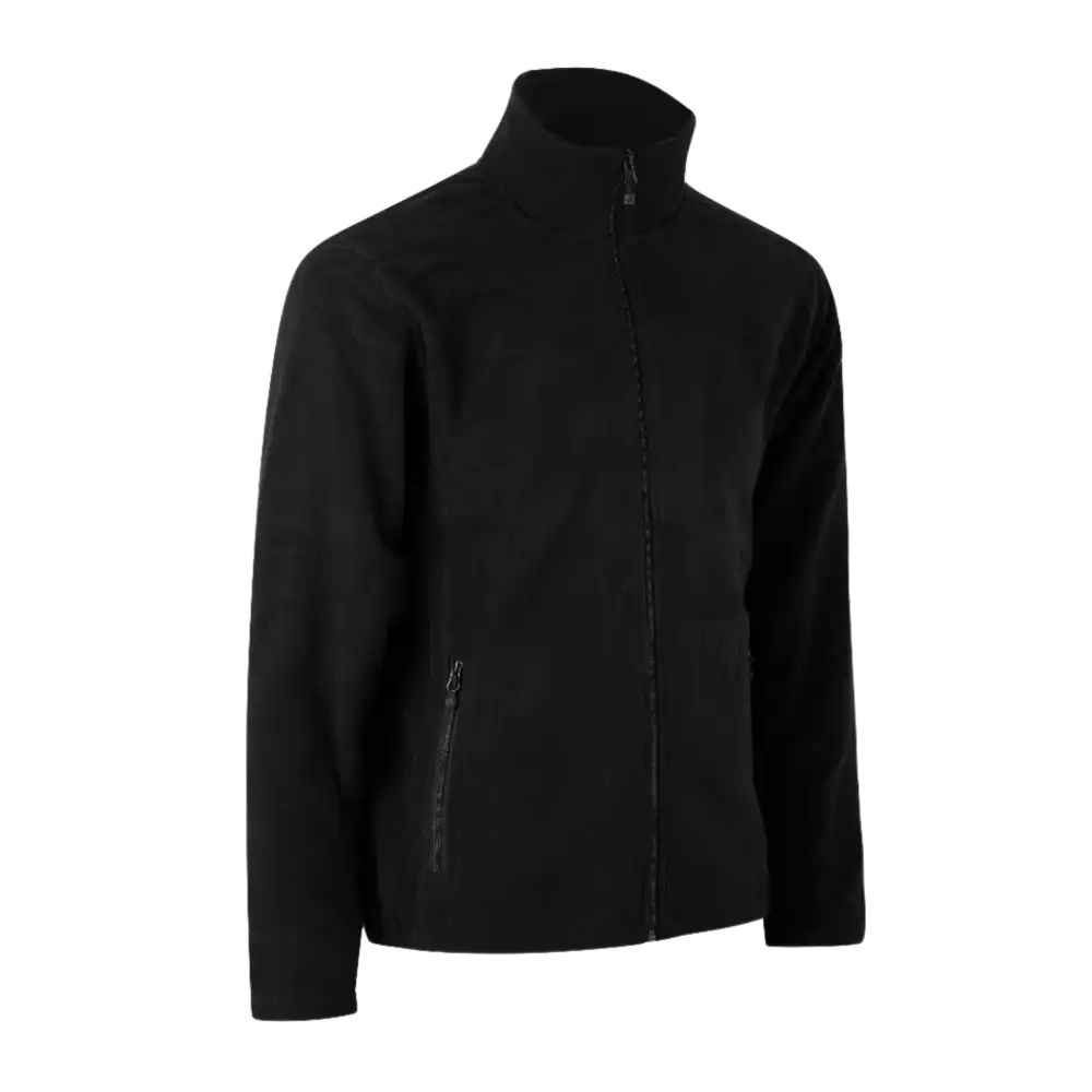 ID® Cardigan 0803 musta microfleece – moderni ja monikäyttöinen fleece omalla brodeerauksella