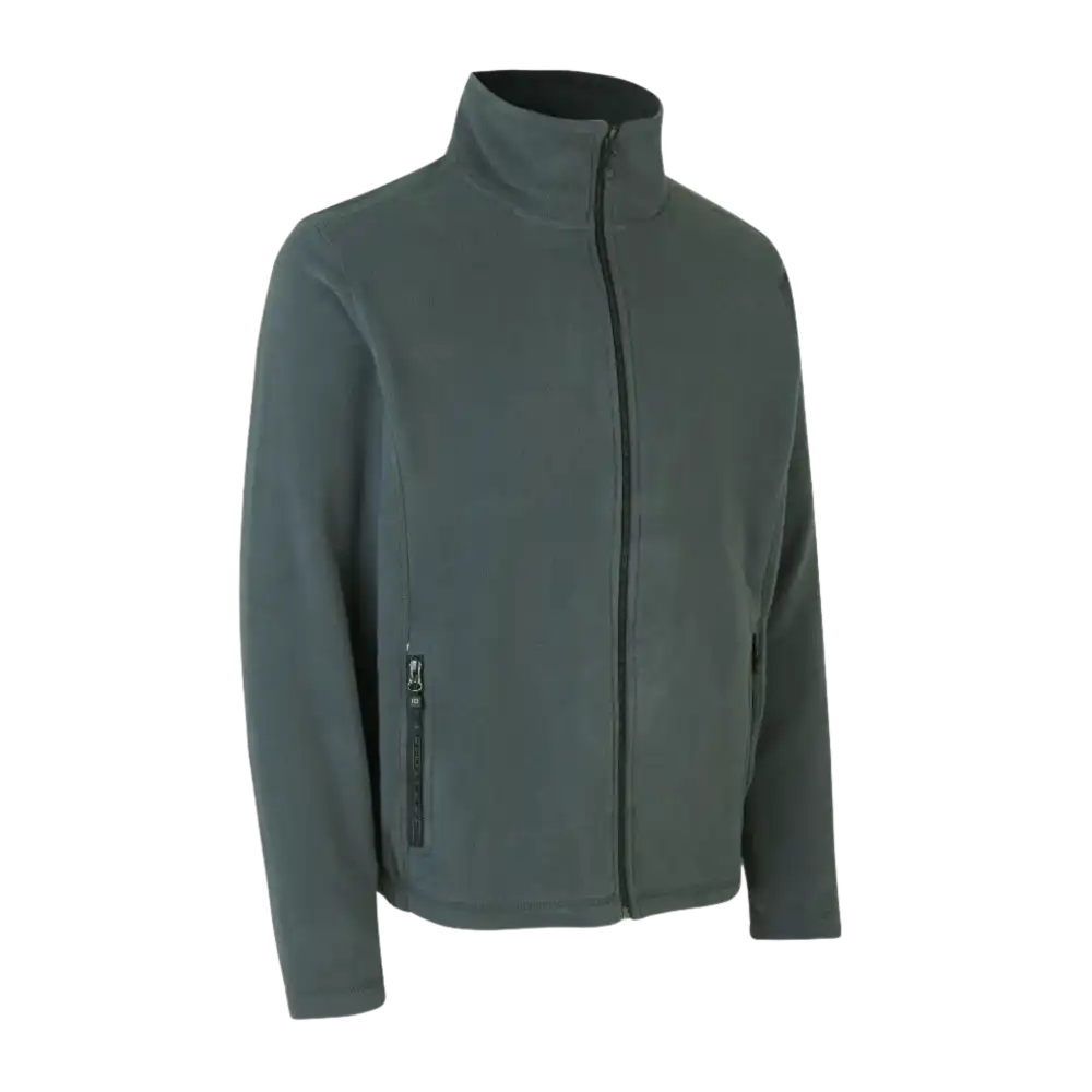 ID® Cardigan 0803 harmaa microfleece – kestävä ja laadukas fleece yrityskäyttöön