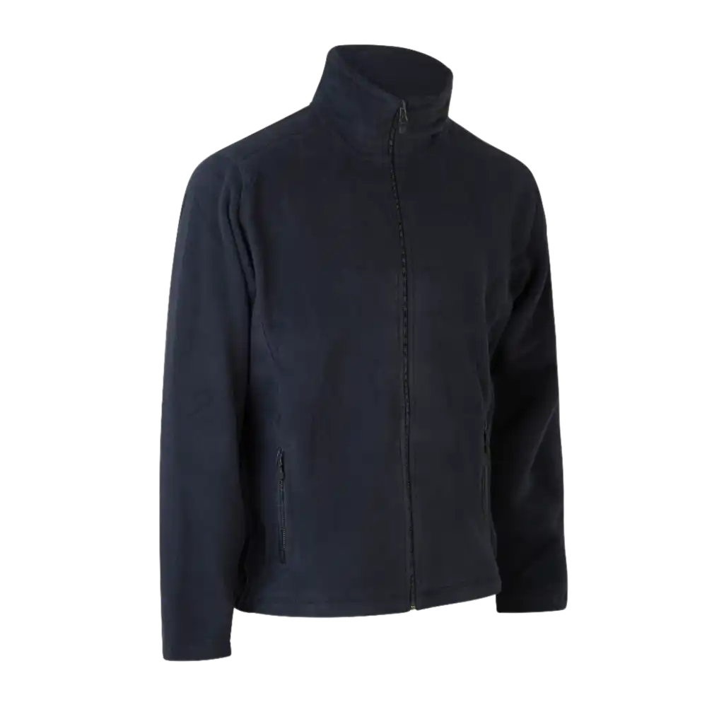 ID® Cardigan 0803 navy microfleece – klassinen tummansininen miesten fleece-takki logolla