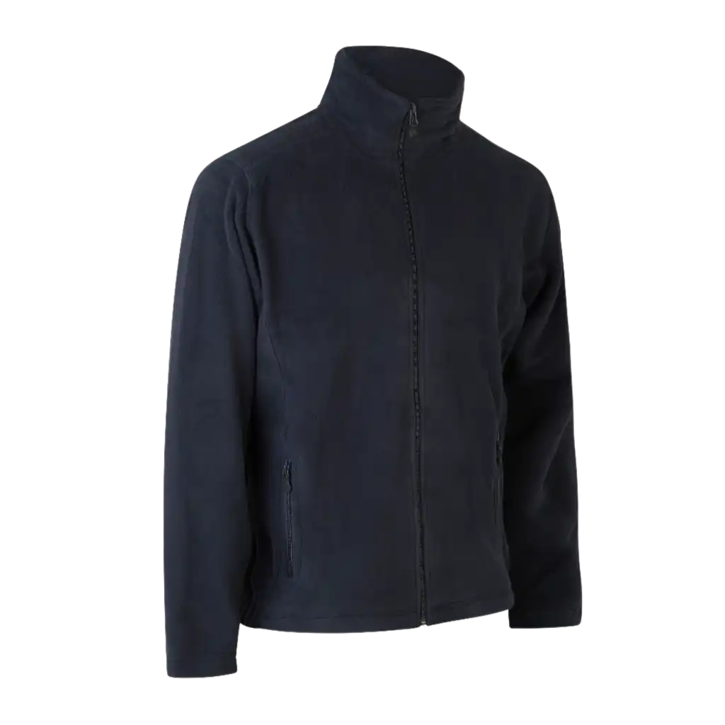 ID® Cardigan 0803 navy microfleece – klassinen tummansininen miesten fleece-takki logolla