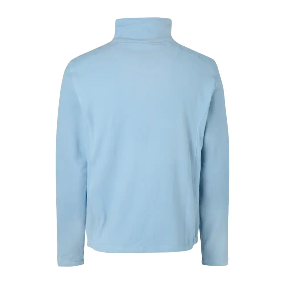 ID® Cardigan 0803 vaaleansininen fleece takaa – pitkäikäinen ja hyvin leikattu malli