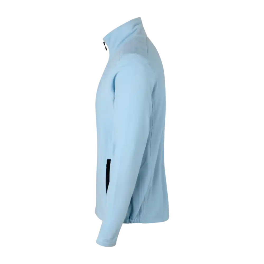 ID® Cardigan 0803 vaaleansininen fleece sivulta – istuva ja tyylikäs profiili