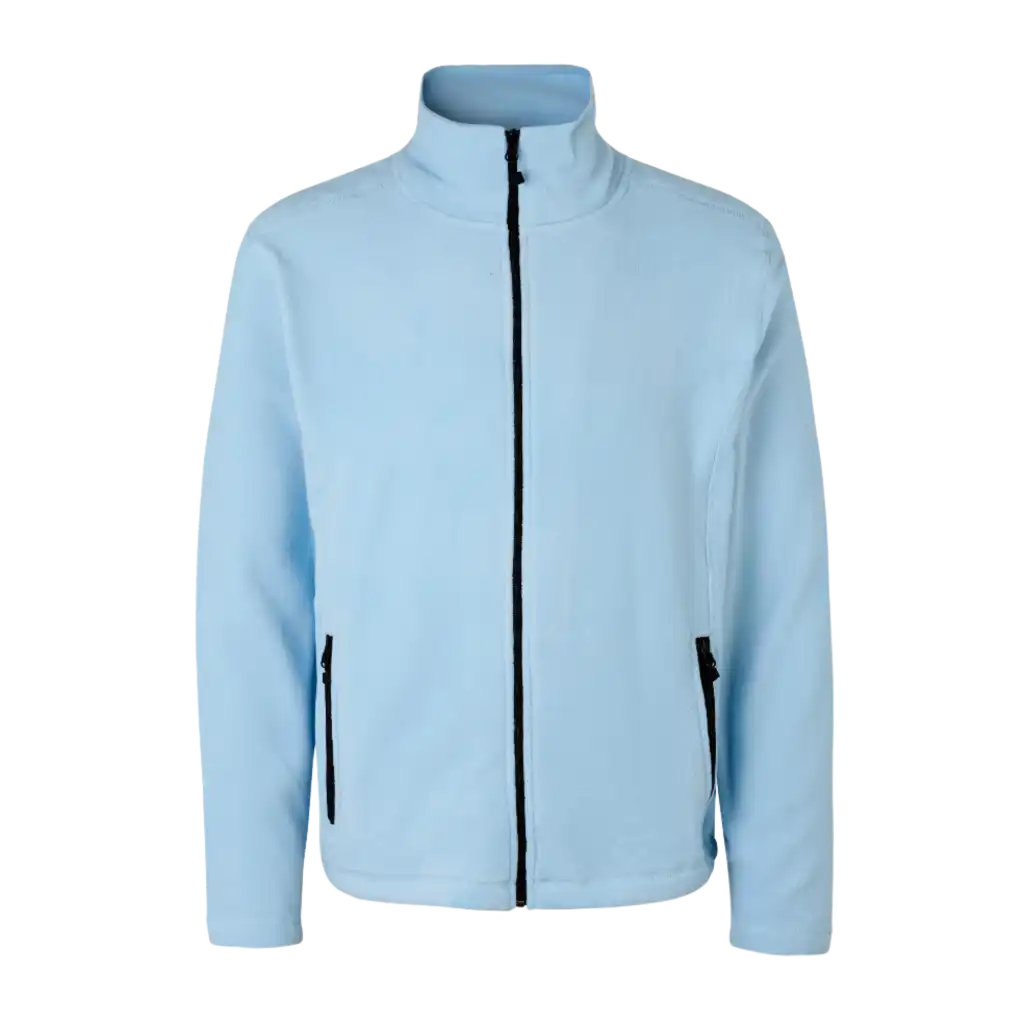 ID® Cardigan 0803 vaaleansininen fleece edestä – siisti ja laadukas viimeistely