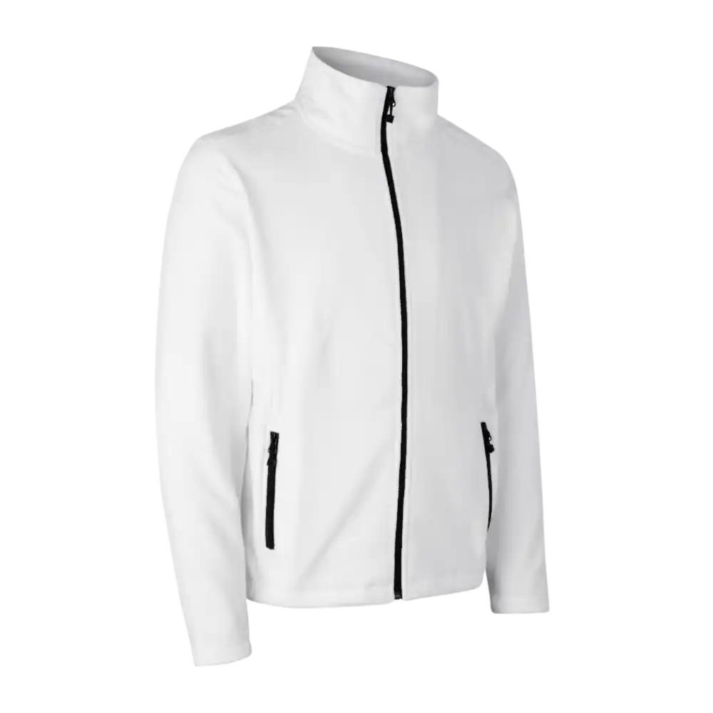 IDÂź Cardigan 0803 valkoinen microfleece â tyylikĂ€s ja hengittĂ€vĂ€ miesten fleece työvaatteeksi