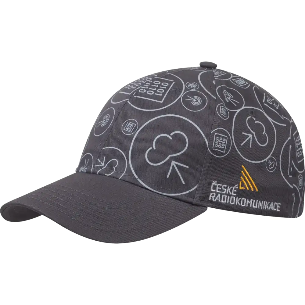 Kustomoitu harjattu puuvillalippis brodeerauksella ja all around printillÀ