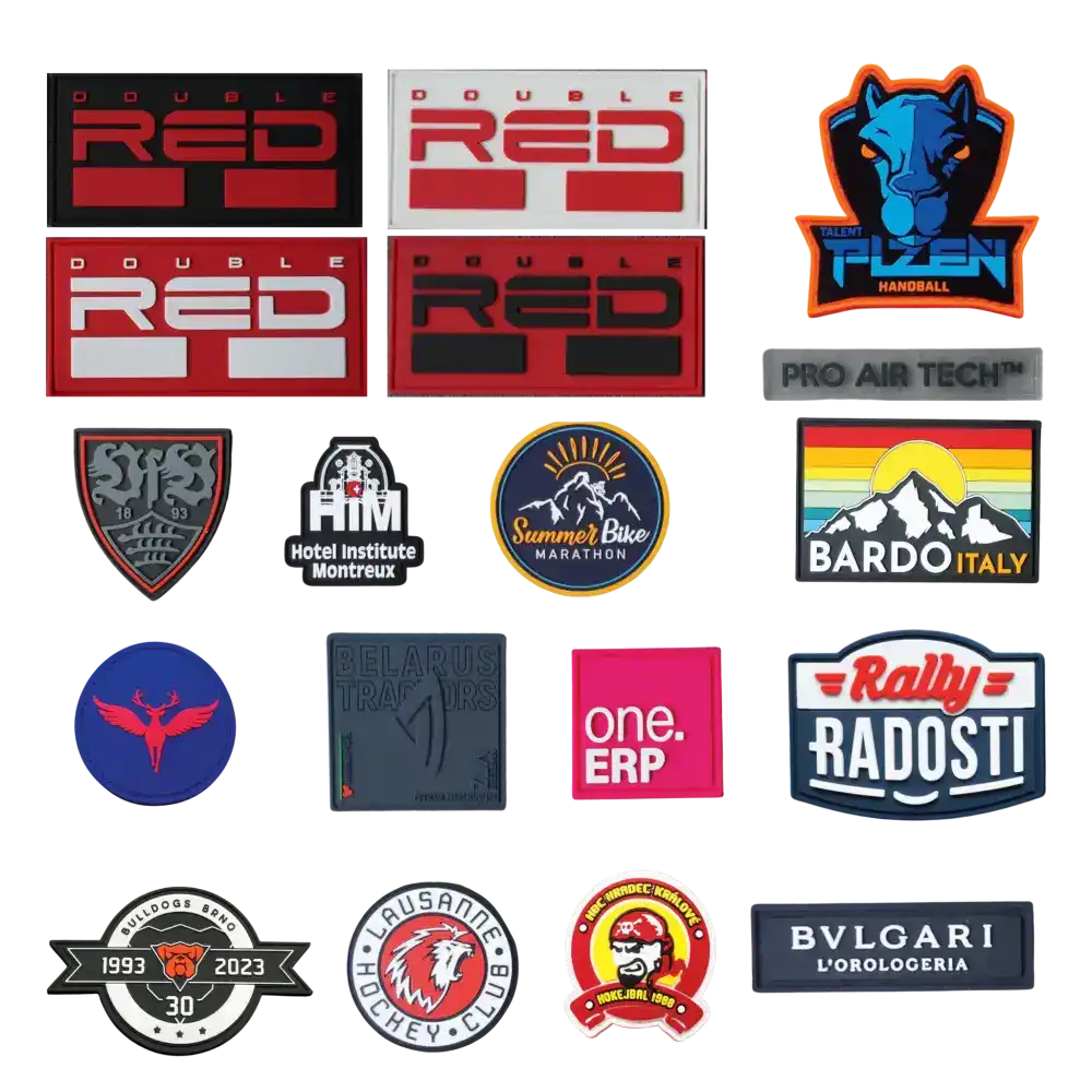 Esimerkkejä kumimerkeistä (rubber badges) ZigiZagilta