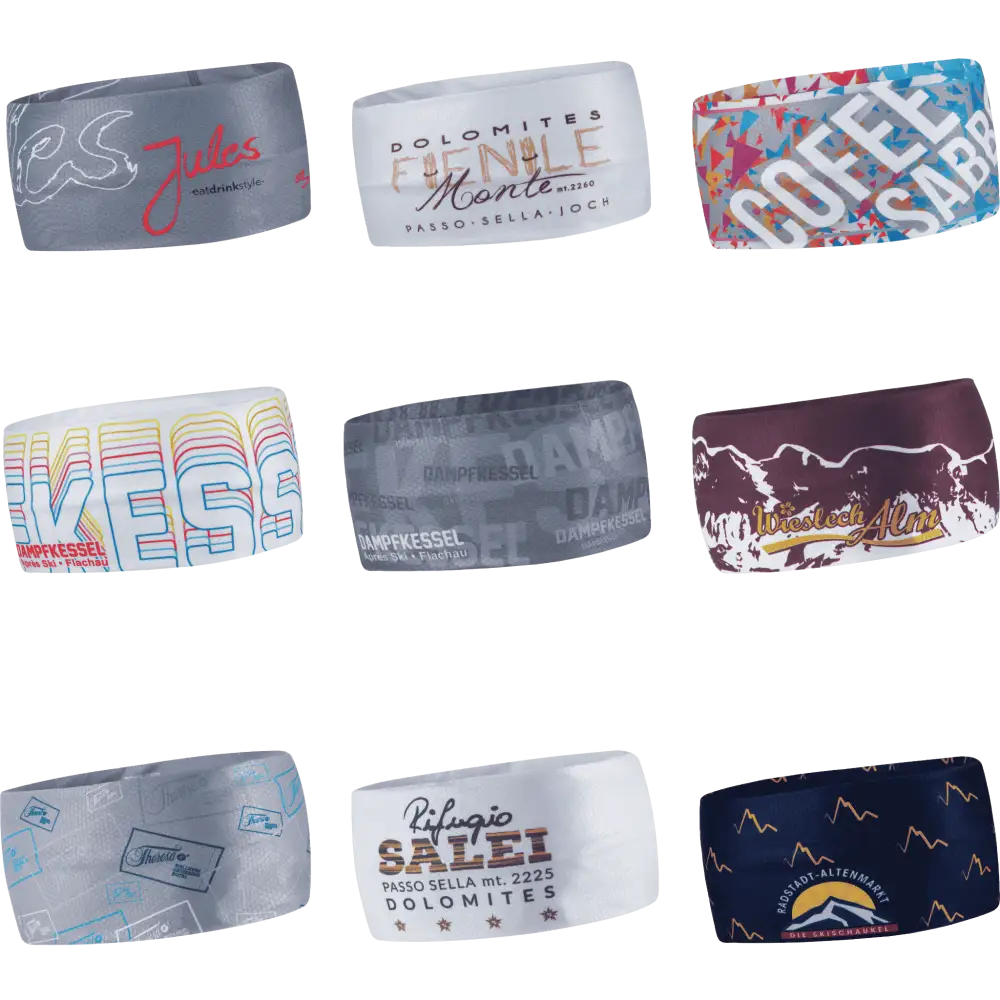 Esimerkki kustomoiduista teknisistä otsapannoista yrityksen logolla