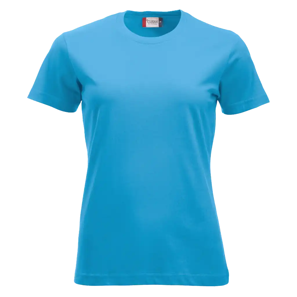 Turkoosi Clique New Classic-T Women – kevyt ja raikas t-paita yrityksen logolla