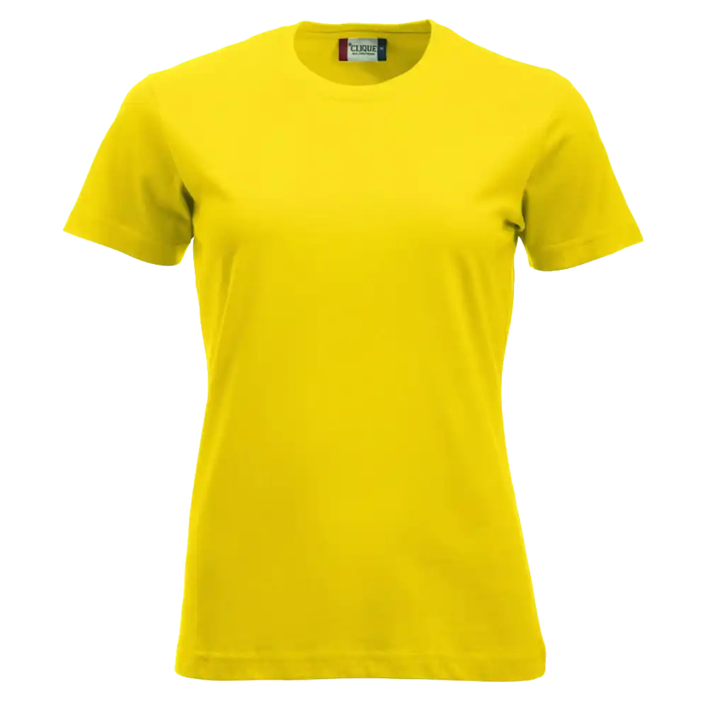 Sitruunankeltainen Clique New Classic-T Women – raikas ja laadukas t-paita painatuksella