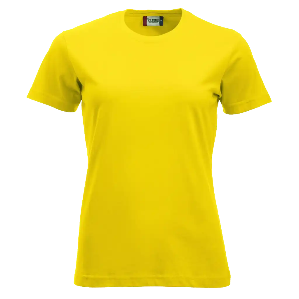 Sitruunankeltainen Clique New Classic-T Women – raikas ja laadukas t-paita painatuksella