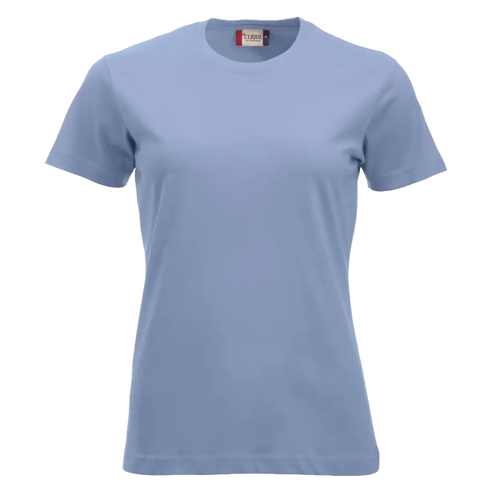 Vaaleansininen Clique New Classic-T Women – klassinen naisten t-paita omalla logolla