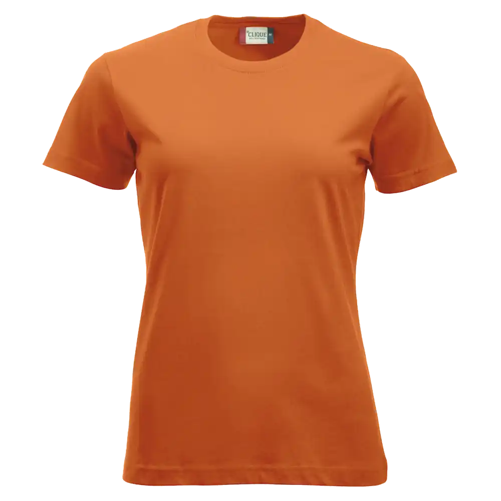 Veriappelsiini Clique New Classic-T Women – lämmin sävy ja kestävä paita yrityksen logolla