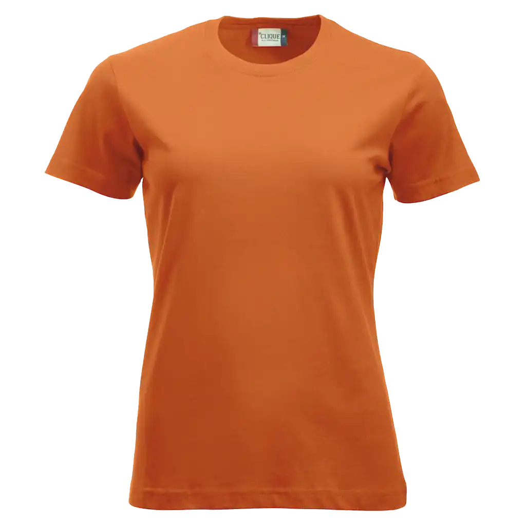Veriappelsiini Clique New Classic-T Women – lämmin sävy ja kestävä paita yrityksen logolla