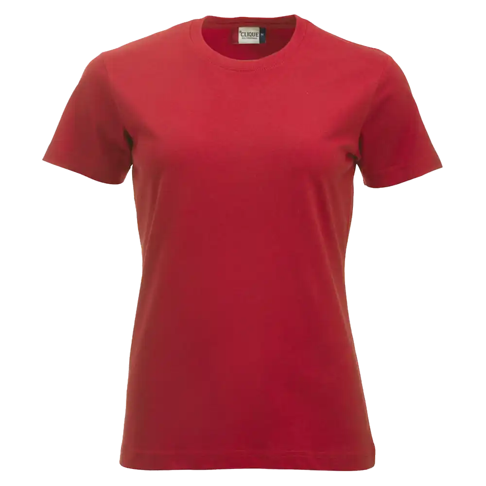 Punainen Clique New Classic-T Women – laadukas t-paita yrityksen logolla