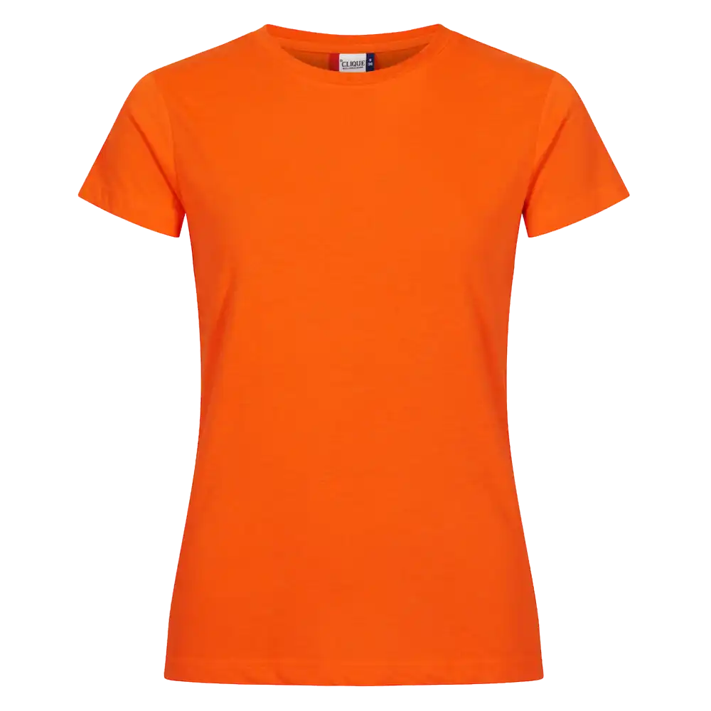 Huomio oranssi Clique New Classic-T Women – näyttävä naisten t-paita painettuna logolla