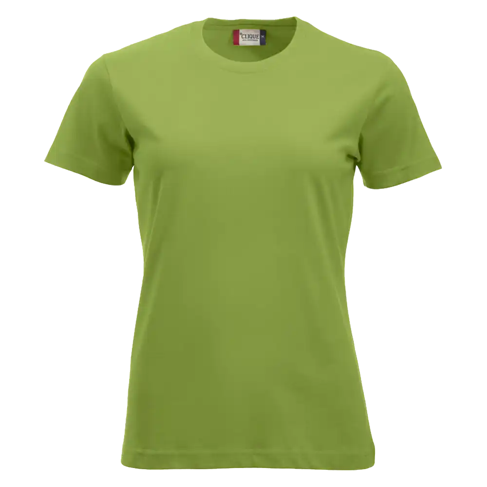 Vaaleanvihreä Clique New Classic-T Women – pehmeä ja hengittävä t-paita painatettuna logolla
