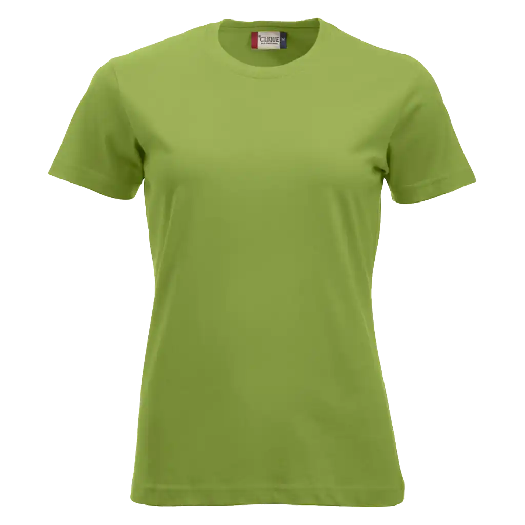 Vaaleanvihreä Clique New Classic-T Women – pehmeä ja hengittävä t-paita painatettuna logolla