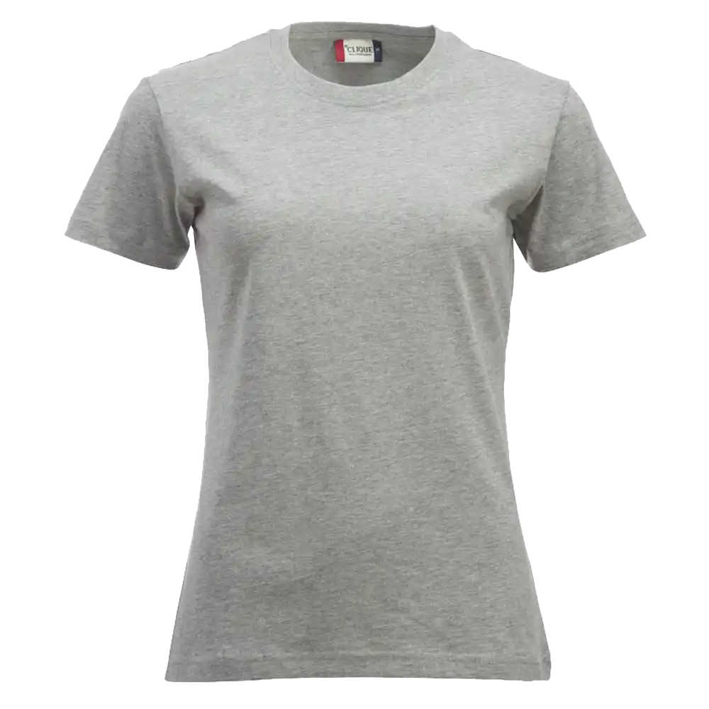 Meleerattu harmaa Clique New Classic-T Women – pehmeä interlock-laatuinen t-paita logolla