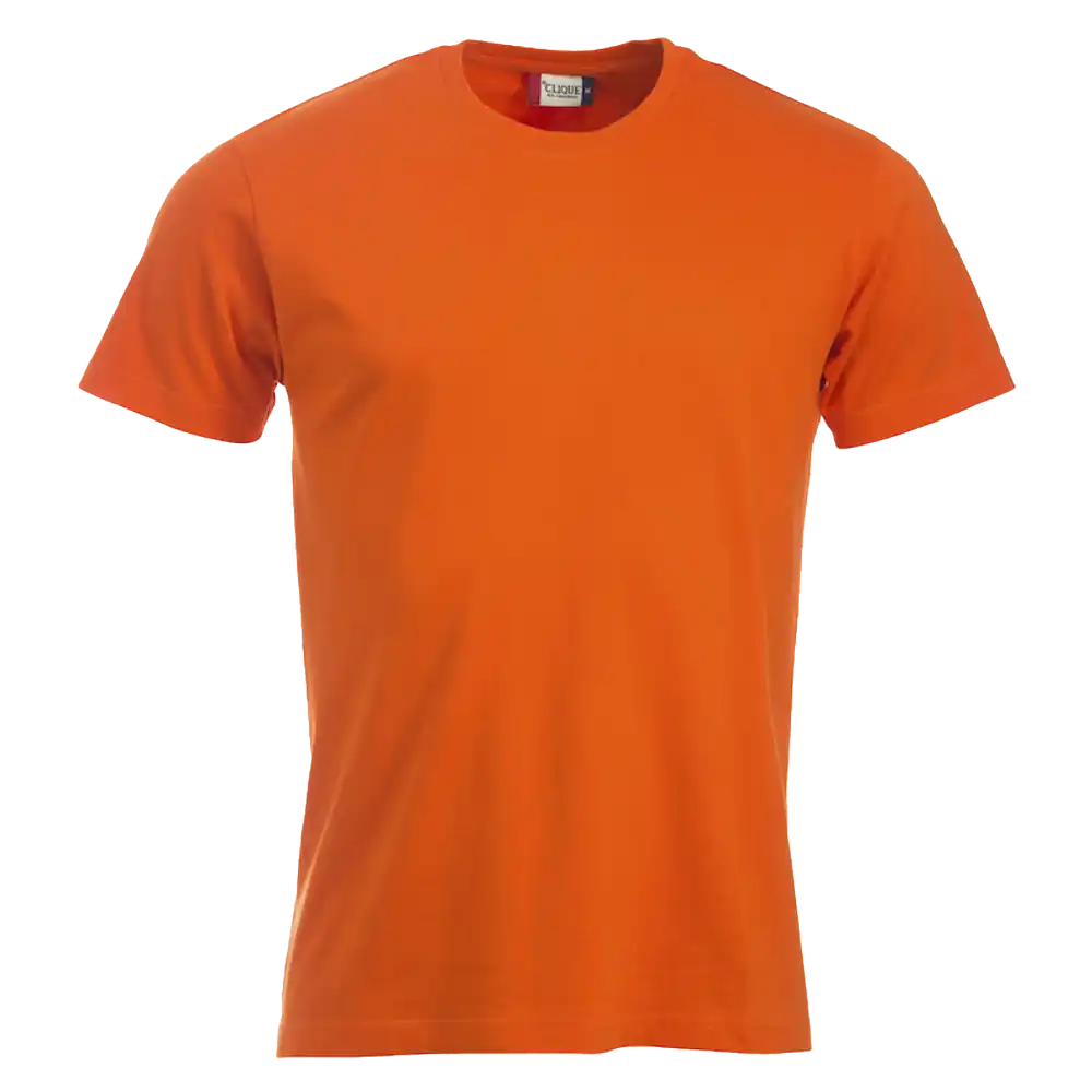Tumma oranssi Clique New Classic-T miesten t-paita – laadukas t-paita painatuksella yrityksen logolla
