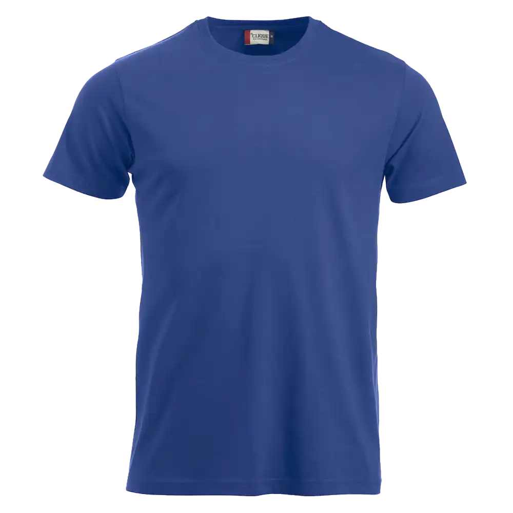 Syvänsininen Clique New Classic-T – laadukas t-paita painettuna yrityksen logolla