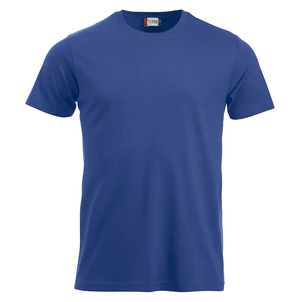 Syvänsininen Clique New Classic-T – laadukas t-paita painettuna yrityksen logolla