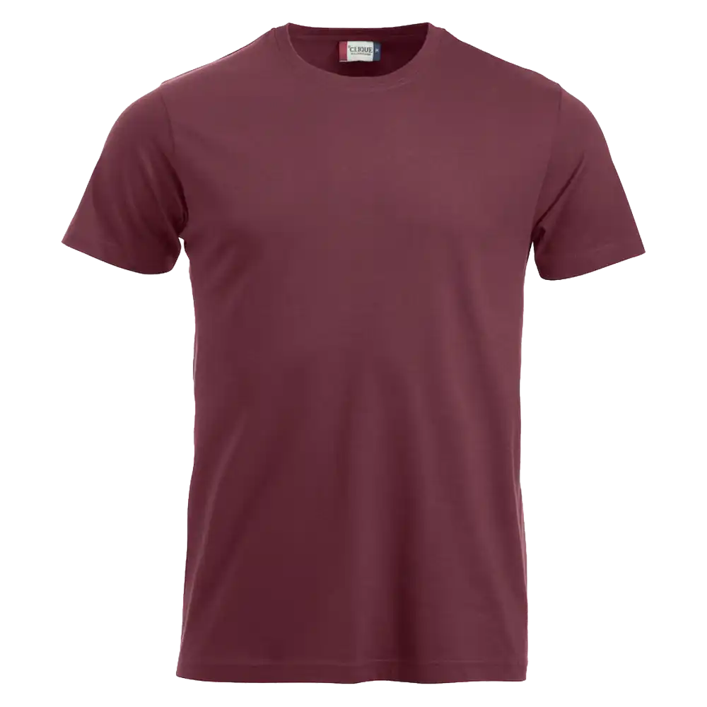 Viininpunainen Clique New Classic-T – tyylikäs t-paita omalla logolla edustuskäyttöön