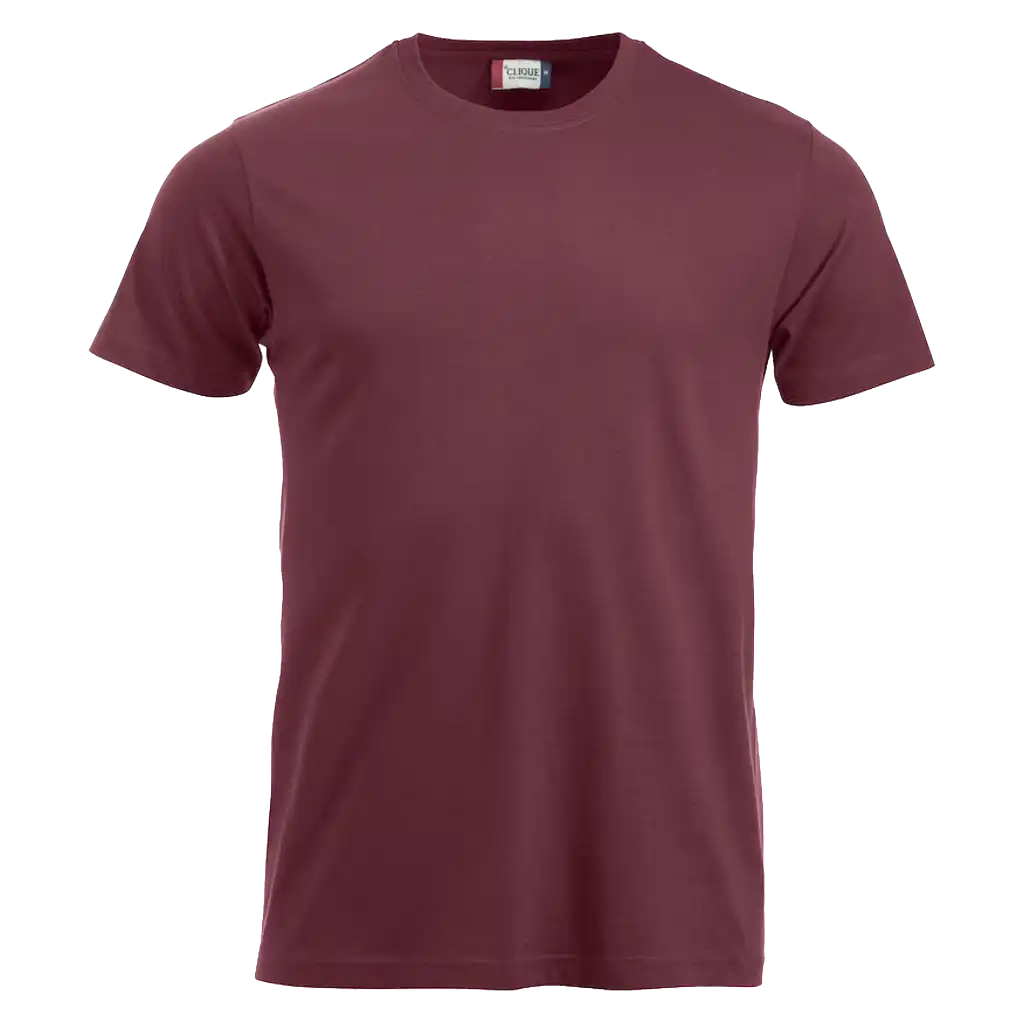 Viininpunainen Clique New Classic-T – tyylikäs t-paita omalla logolla edustuskäyttöön