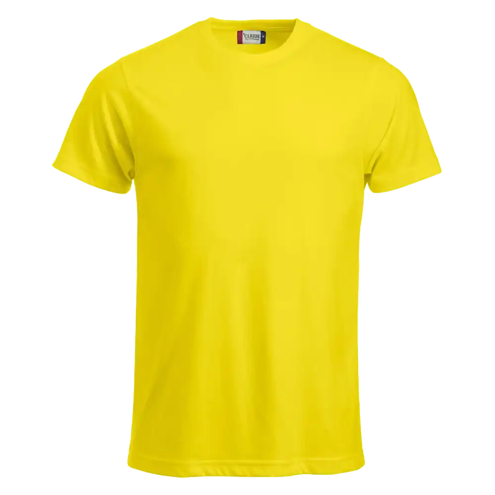 Sitruunankeltainen Clique New Classic-T – kevyt ja hengittävä t-paita painettuna logolla