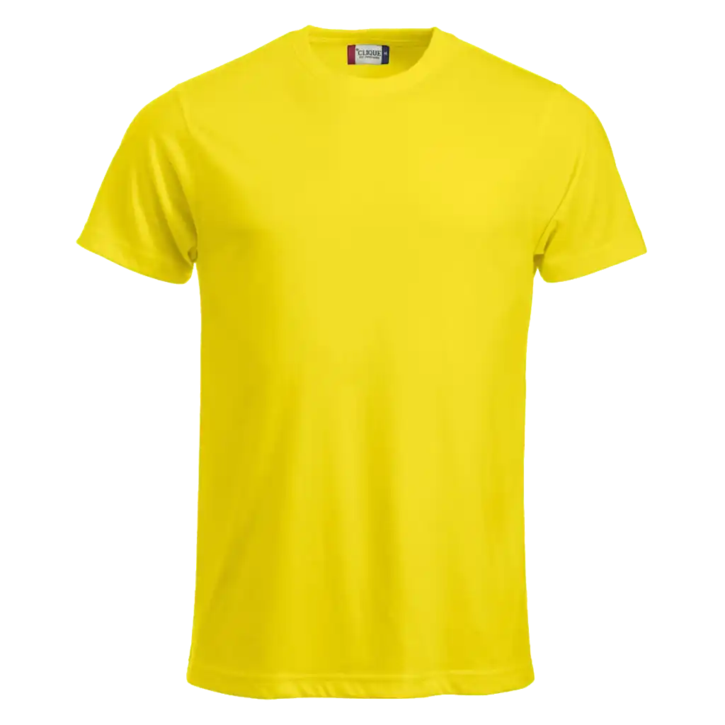 Sitruunankeltainen Clique New Classic-T – kevyt ja hengittävä t-paita painettuna logolla
