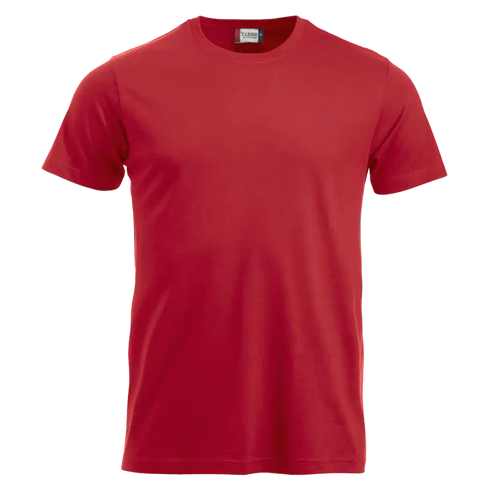 Punainen Clique New Classic-T – näyttävä t-paita painettuna logolla yrityksille ja seuroille