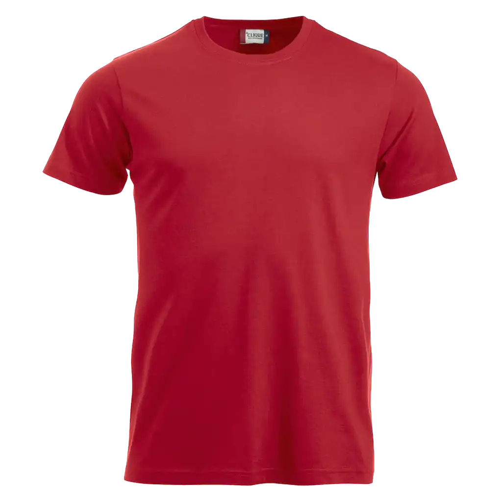 Punainen Clique New Classic-T – näyttävä t-paita painettuna logolla yrityksille ja seuroille
