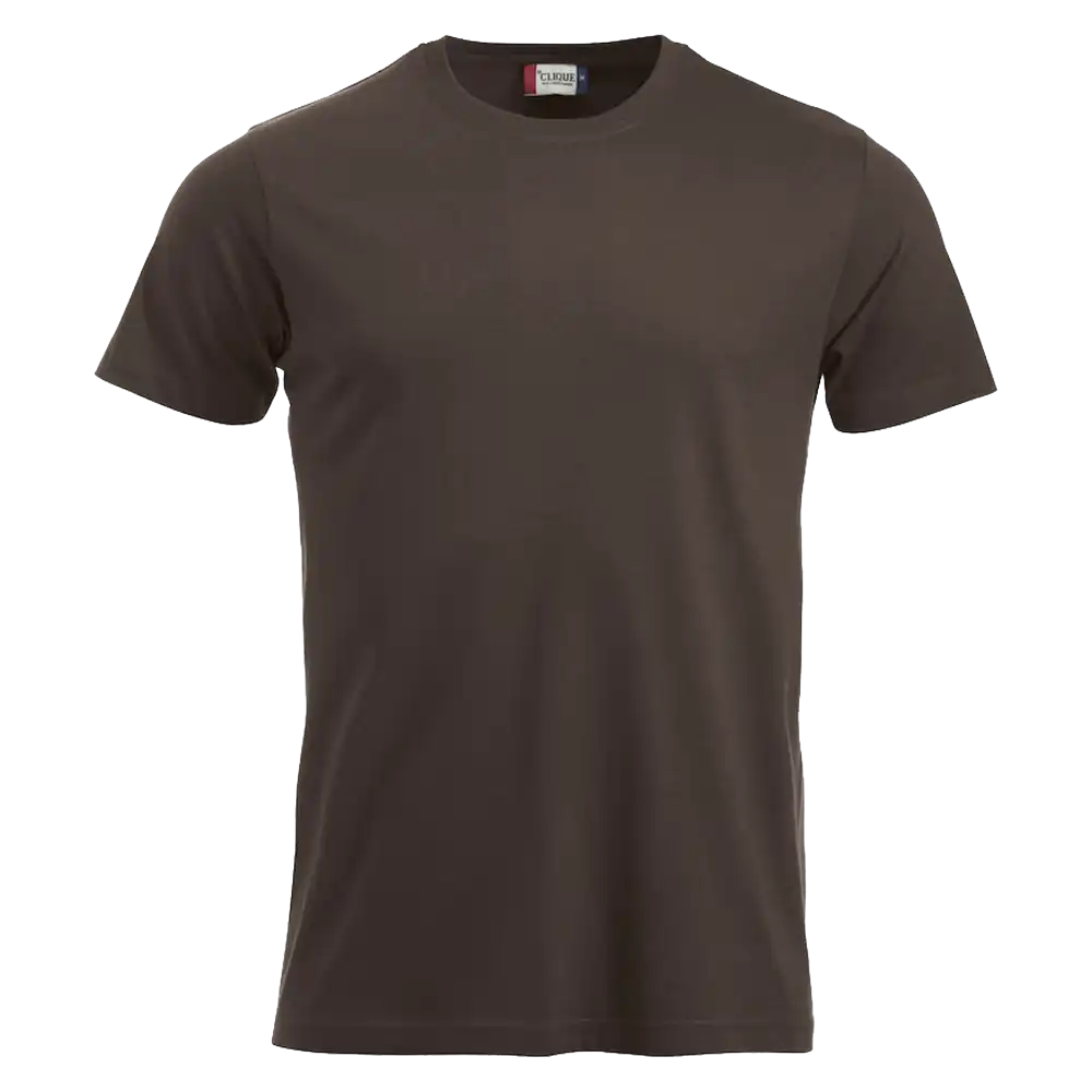 Tummanruskea Clique New Classic-T – mukava ja kestävä t-paita painatuksella